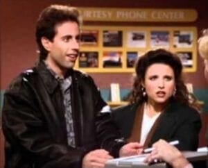 Jerry and Elaine Signing Will documents on Seinfeld