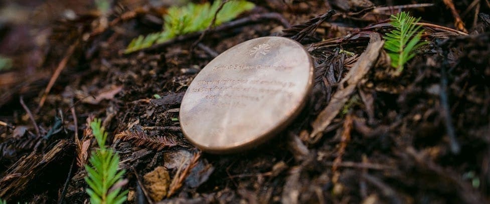 green burial grave marker