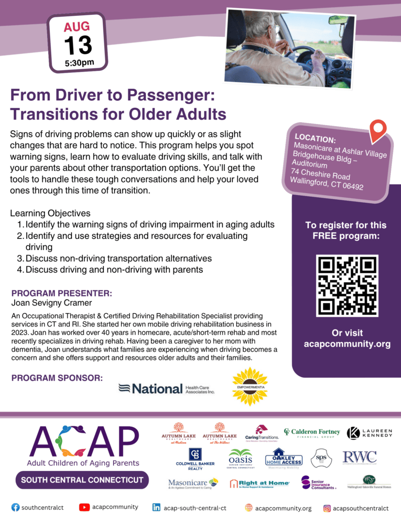 from driver to passenger: transitions for older Adults. Free presentation from driver to passenger: transitions for older Adults. Free presentation